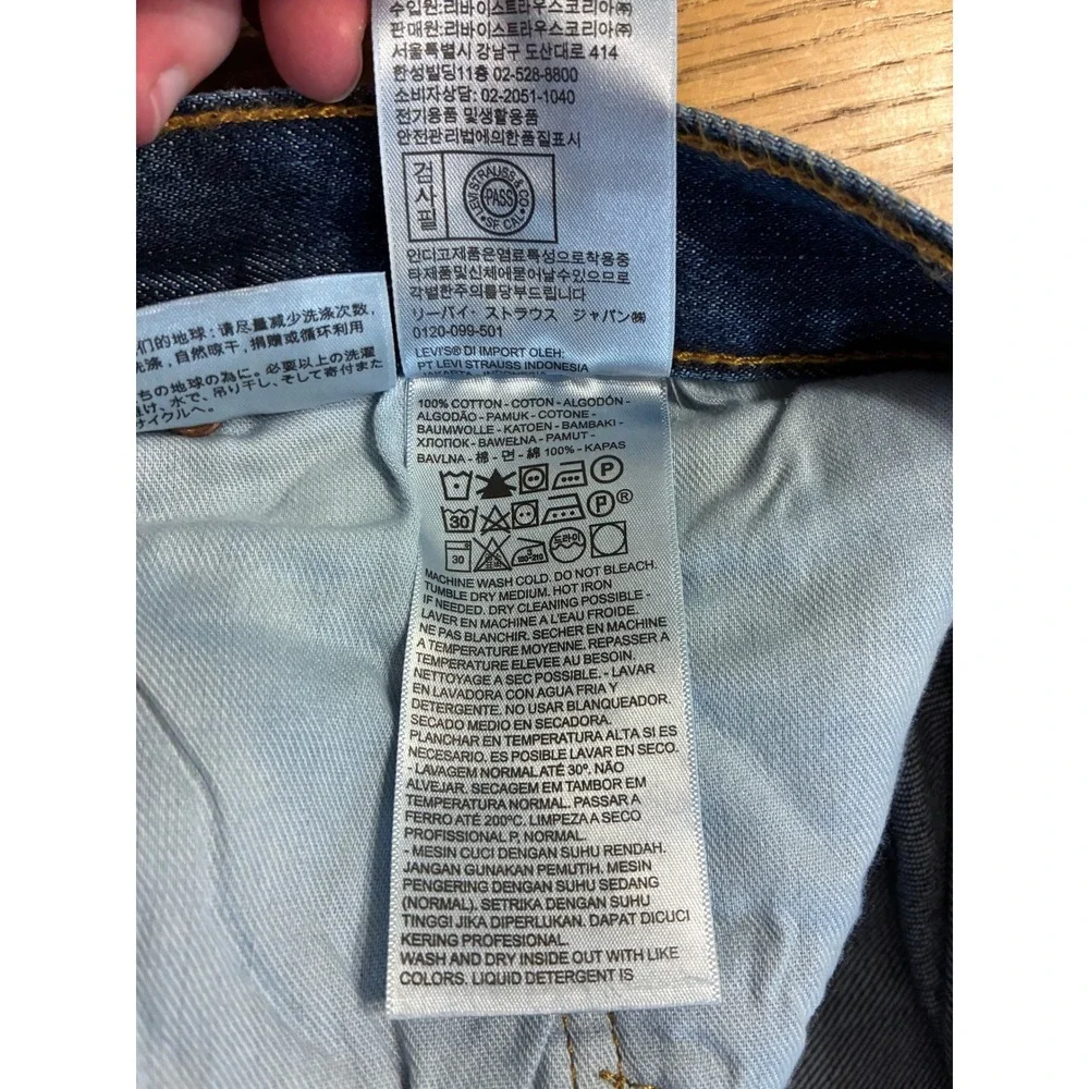 Levis 501 Original Mens Big and Tall Dark Wash Straight Leg Denim Jeans 44x32